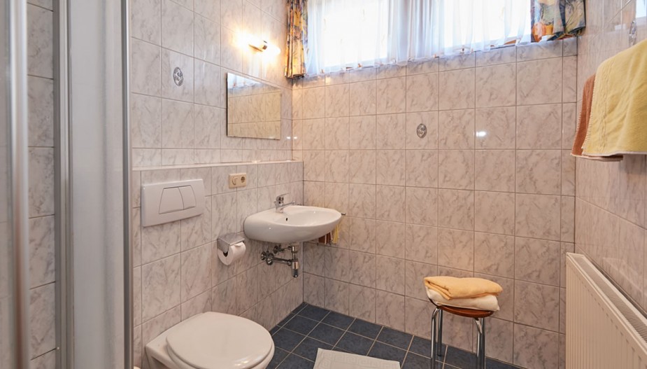Badezimmer mit Dusche und WC